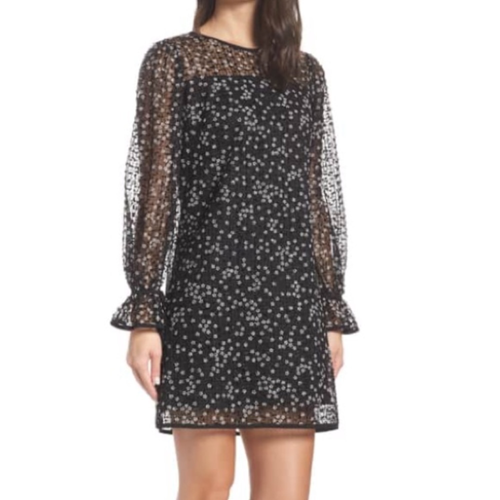 Chelsea28 XL floral grid shift dress